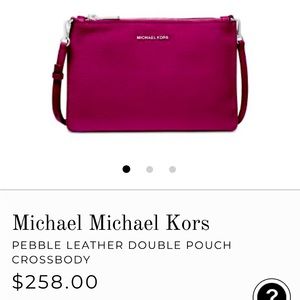 Michael Kors Pebble Leather Double Pouch Purse in Garnet